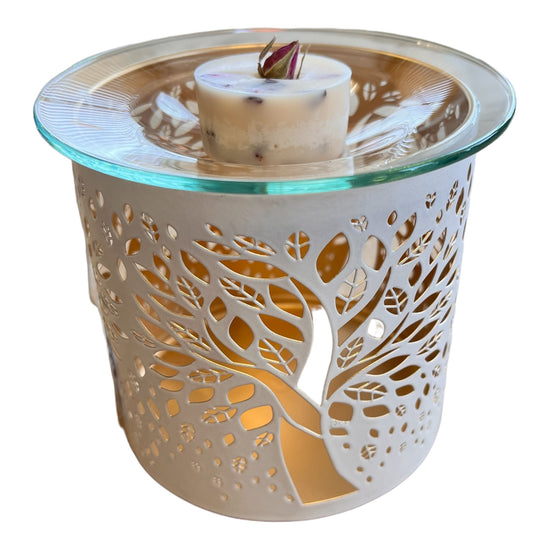 White & Gold Candle Holder/Melt Burner - Doves